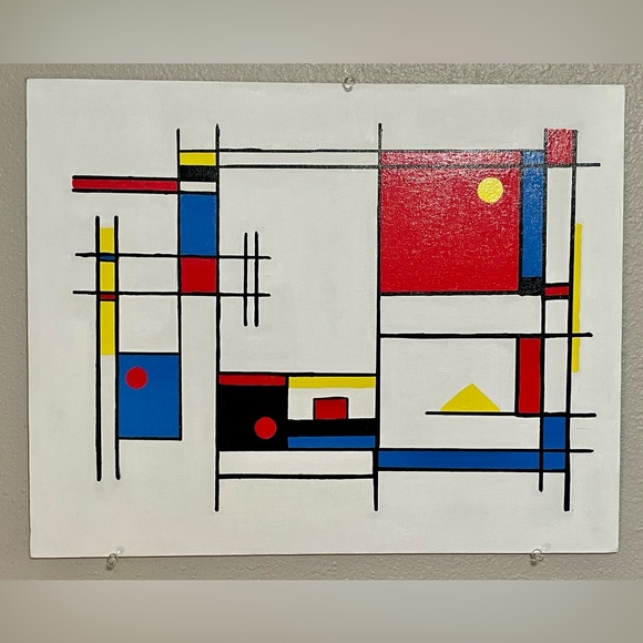 Mid Century Modern abstract acrylic painting on 16x20 canvas board - Picture 1 of 5